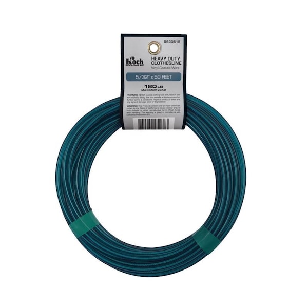 Koch Industries Koch Industries 5/32 in. D X 50 ft. L Green Cabled Wire Vinyl Clothesline Wire 5630515 - main